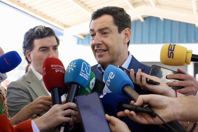 El presidente de la Junta de Andalucía y candidato del PP-A a la reelección, Juanma Moreno