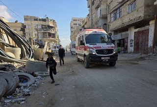 April 12, 2026, Khan Yunis, Gaza Strip, Palestinian Territory: Palestinian patients and their companions leave the Gaza Strip for the Rafah crossing to receive medical treatment abroad.