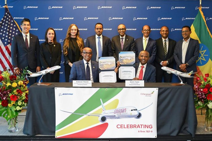 Ethiopian Airlines convierte en pedidos las opciones de compra de seis aviones Boeing 787 Dreamliner.