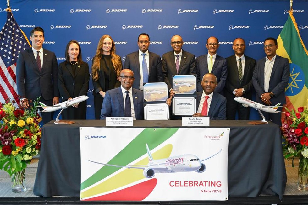 Ethiopian Airlines convierte en pedidos las opciones de compra de seis aviones Boeing 787 Dreamliner.