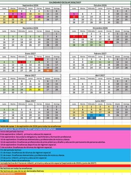 Calendario escolar de Cantabria para el curso 2025-2026