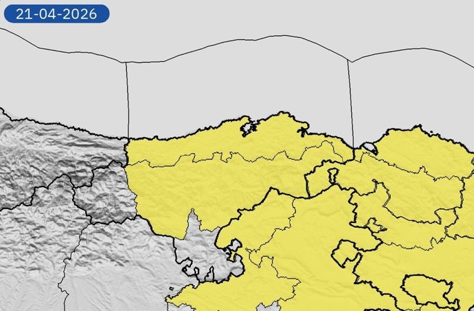 El litoral cántabro, el centro y el Valle de Villaverde están esta tarde en aviso amarillo por tormentas