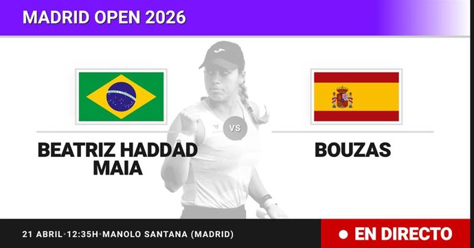 Beatriz Haddad Maia - Jessica Bouzas Maneiro: resumen y estadísticas del partido de Sesentaicuatroavos de final de Madrid Open