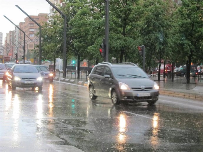 Archivo - Logroño. Lluvia/ Tormenta/ Precipitaciones 