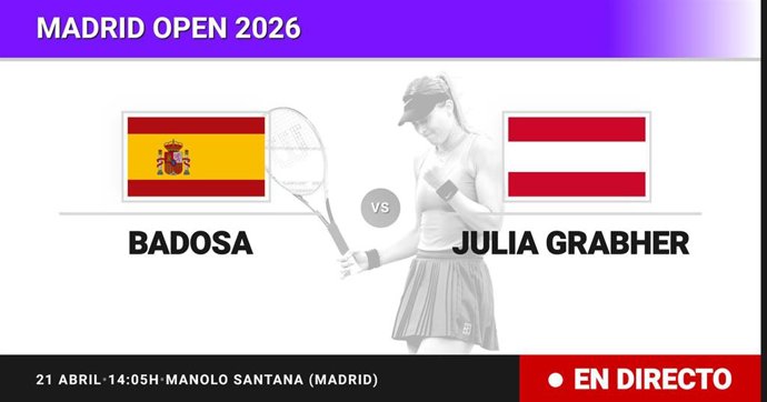 Paula Badosa - Julia Grabher: resumen y estadísticas del partido de Sesentaicuatroavos de final de Madrid Open