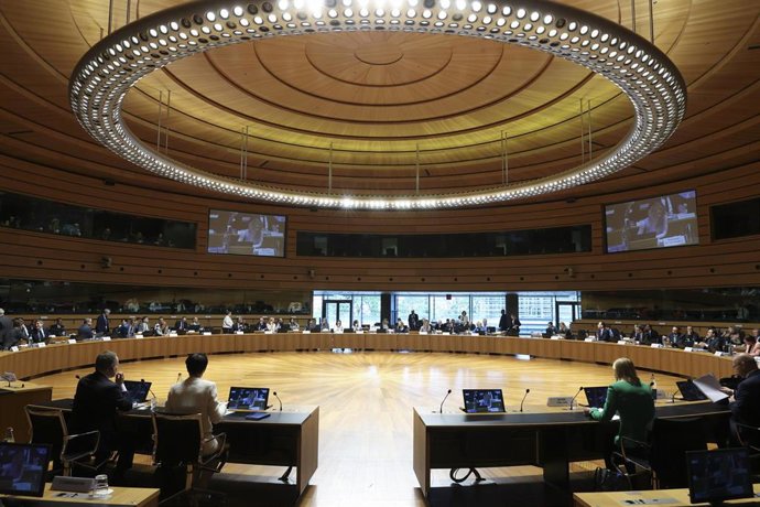 Mesa del Consejo de Asuntos Exteriores (CAE) que se celebra este martes en Luxemburgo