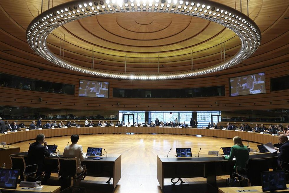 Mesa del Consejo de Asuntos Exteriores (CAE) que se celebra este martes en Luxemburgo