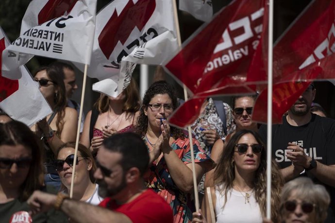 Archivo - Imagen de archivo de protestas de docentes. 