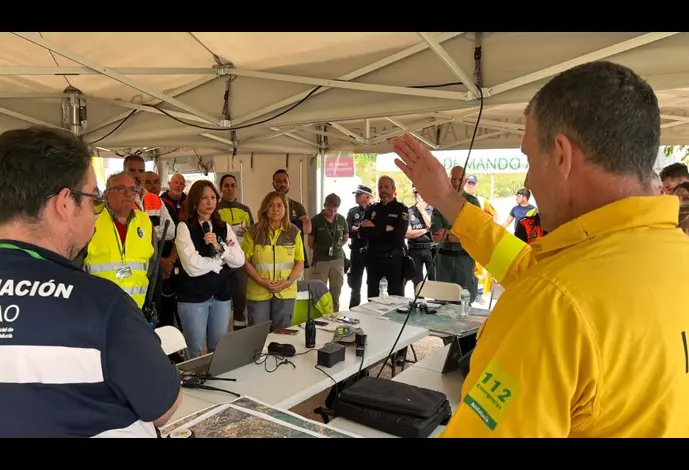 La Junta prueba la respuesta en caso de incendio forestal en un simulacro en Gaucín