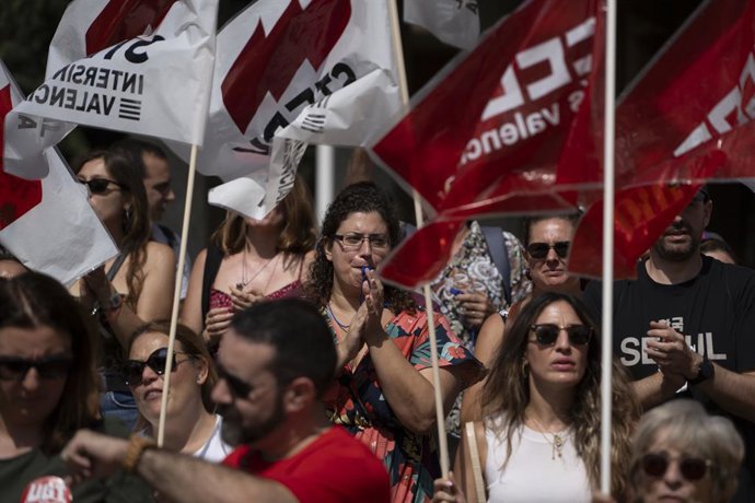 Archivo -  Imatge d'arxiu de protestes de docents. 