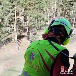 Auxilio a un trabajador herido en un monte en Vinuesa (Soria).