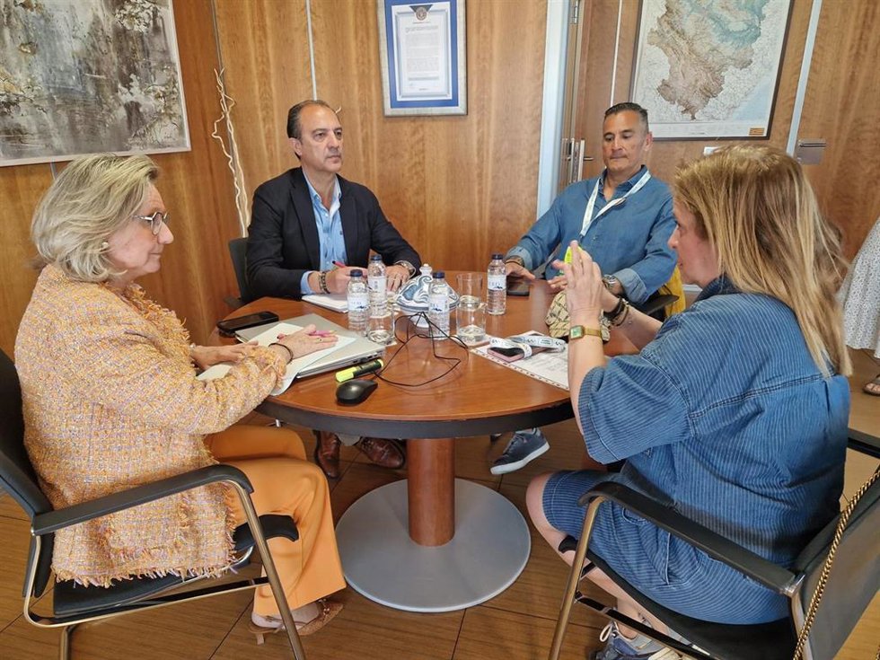 La gente del Salud, Ana Castillo, y el consejero de Sanidad en funciones, José Luis Bancalero, se reúnen con representantes del sindicato sanitario CEMS.