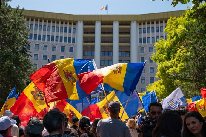 Archivo - Arquivo - Imagem de arquivo de uma manifestação na Moldávia.