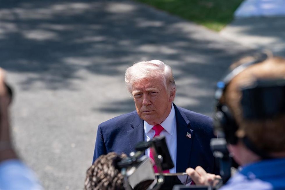 El presidente del Gobierno, Donald Trump, en declaraciones desde la Casa Blanca. 