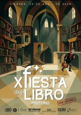 Cartel de la X Fiesta del Libro.