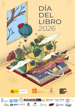 Cartel de la celebración en Huelva del Día Internacional del Libro 2026.