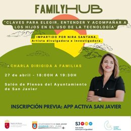 Nira Santana ofrecerá en San Javier una charla sobre el uso de las Nuevas Tecnologías entre los más jóvenes