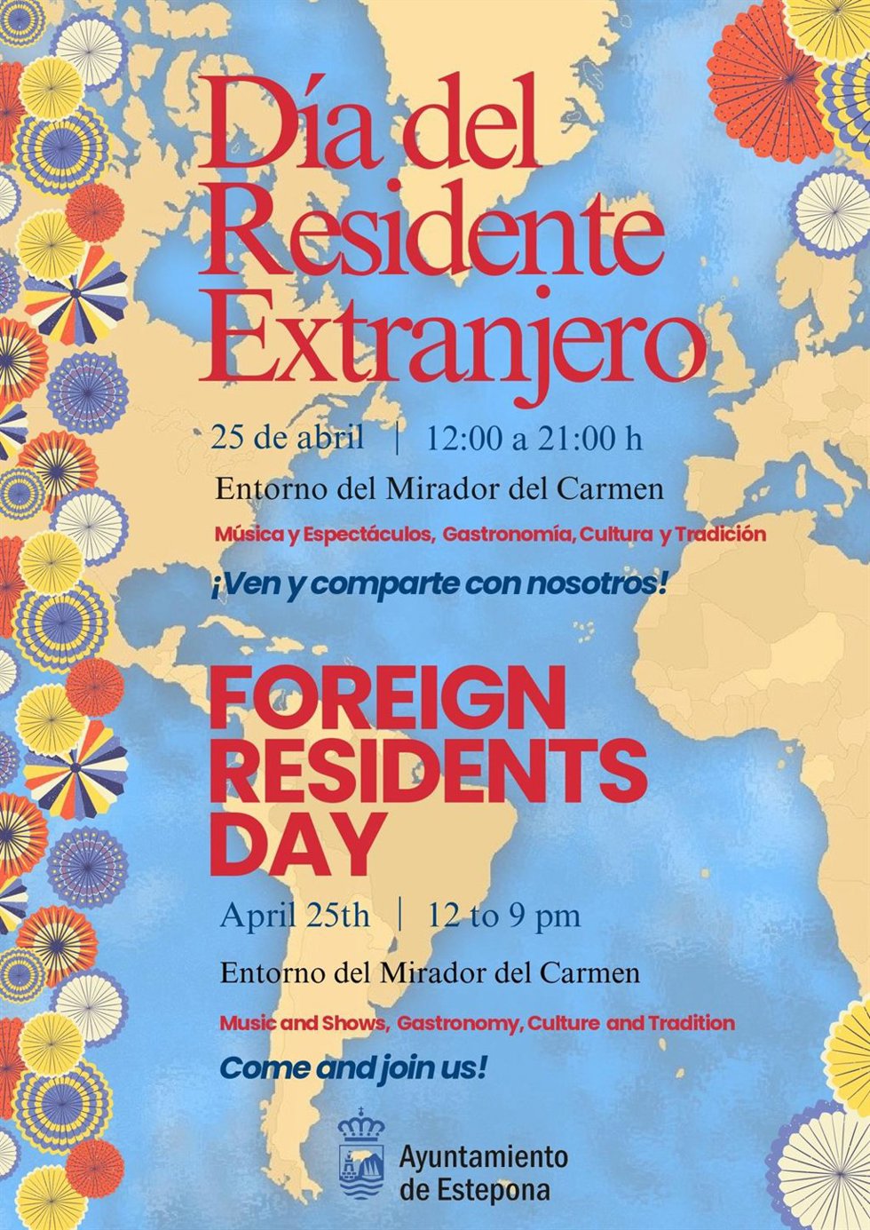Cartel Cartel Día del Residente Extranjero de Estepona.