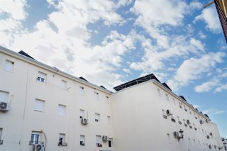 Obras de rehabilitación de las viviendas de la barriada El Pantano de Morón de la Frontera, en la provincia de Sevilla. A 9 de abril de 2026 en Morón de la Frontera, Sevilla (Andalucía, España).