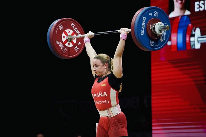 María Olalla, durante el Campeonato de Europa de halterofilia.