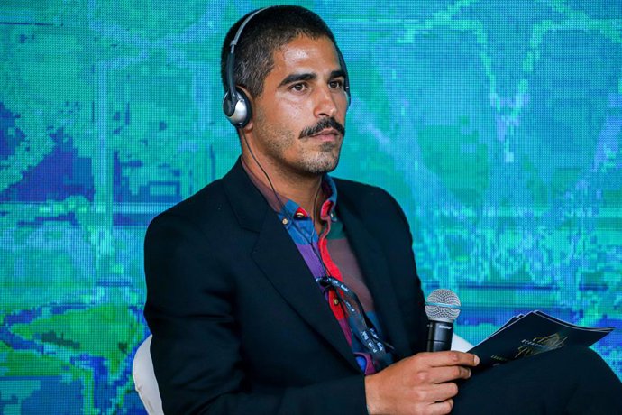 Archivo - July 4, 2022, Sao Paulo, Sao Paulo, Brasil: (INT) Economic Forum Brazil & Arab Countries is held in Sao Paulo. July 4, 2022, Sao Paulo, Brazil: Palestinian journalist Ahmed Shihab-Eldin moderates during the Brazil & Arab Countries Economic Forum