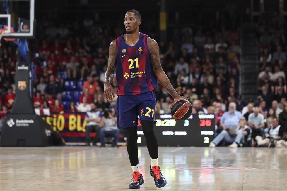 El jugador del Barça Will Clyburn en un partido de Euroliga
