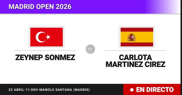 Zeynep Sonmez - Carlota Martinez Cirez: resumen y estadísticas del partido de Sesentaicuatroavos de final de Madrid Open