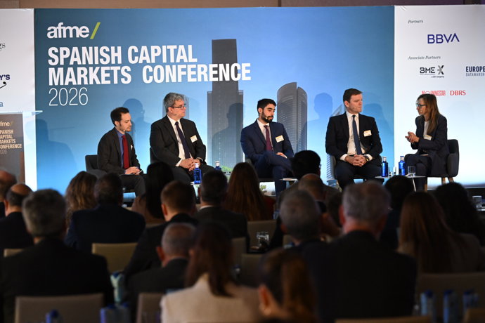 El consejero delegado de Bolsas y Mercados Españoles, Juan Flames, durante la 17ª Conferencia Anual de la AFME  Anual sobre los Mercados de Capital españoles