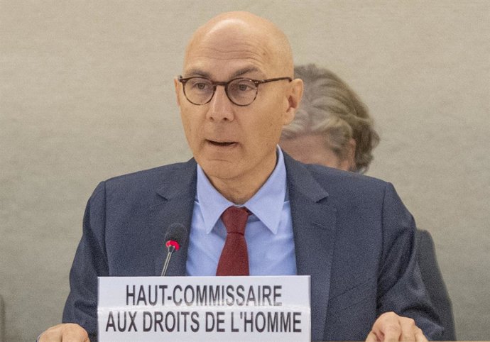 Archivo - June 16, 2025, Geneva, Geneva, Switzerland: Geneva Switzerland, 06/16/2025: VOLKER TURK, the top human rights official in the United Nations system, expressed his dismay at the violations of human rights on the African continent. during at the 5