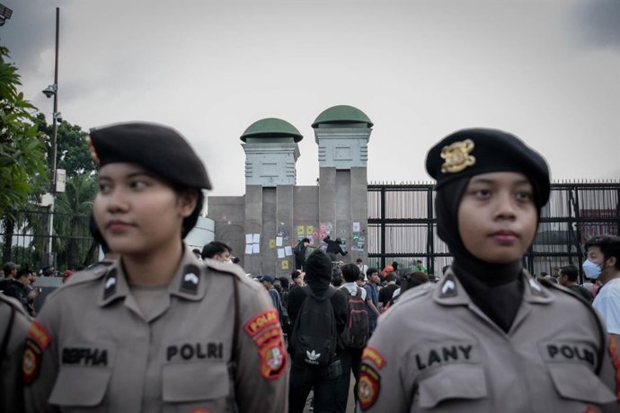 Archivo - Imagen de archivo de las protestas de 2025 contra el Gobierno de Indonesia.