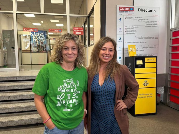 Las delegadas de CCOO Carmen Riesgo Y Tania Alonso.
