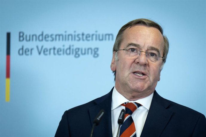El ministro de Defensa alemán, Boris Pistorius, durante una rueda de prensa en Berlín.