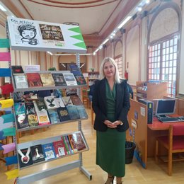 La concejala María Espejo en la presentación de la iniciativa 'Libros Libres'