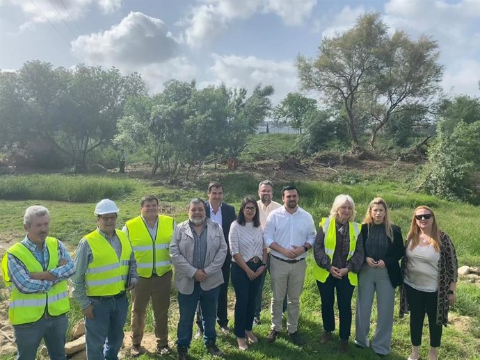 Mercedes Colombo en las obras de emergencia en cauces del Guadalete.