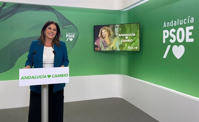 Archivo - La portavoz adjunta del PSOE-A en el Parlamento andaluz, Ángeles Férriz, en rueda de prensa en Sevilla.