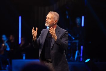 El presidente de Telefónica, Marc Murtra, en la convención de directivos en el Movistar Arena