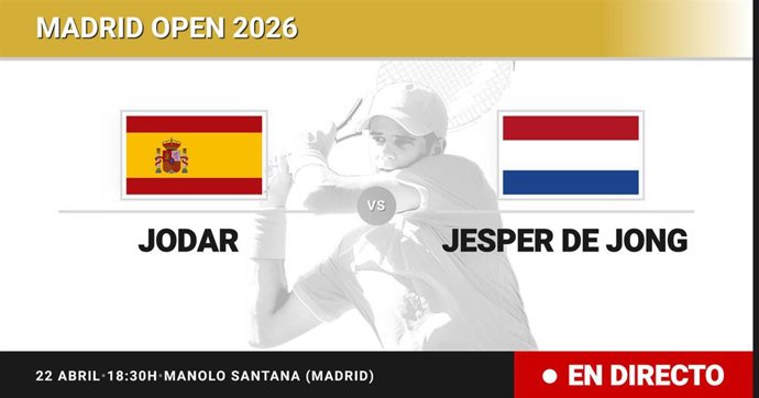Rafael Jodar - Jesper de Jong: resumen y estadísticas del partido de Sesentaicuatroavos de final de Madrid Open