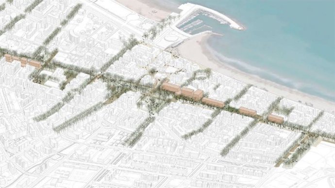 Imagen de una recreación del espacio reurbanizado en Salou (Tarragona)