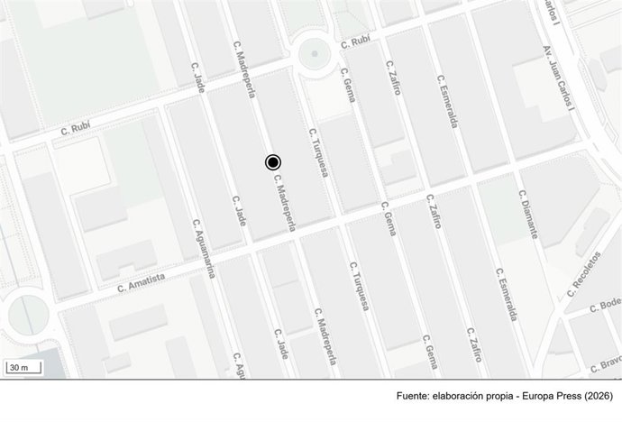 Mapa de la calle donde ha tenido lugar el incendio