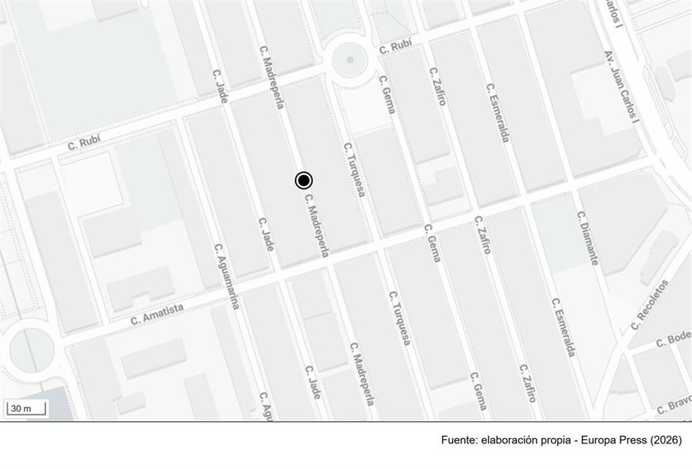 Mapa de la calle donde ha tenido lugar el incendio