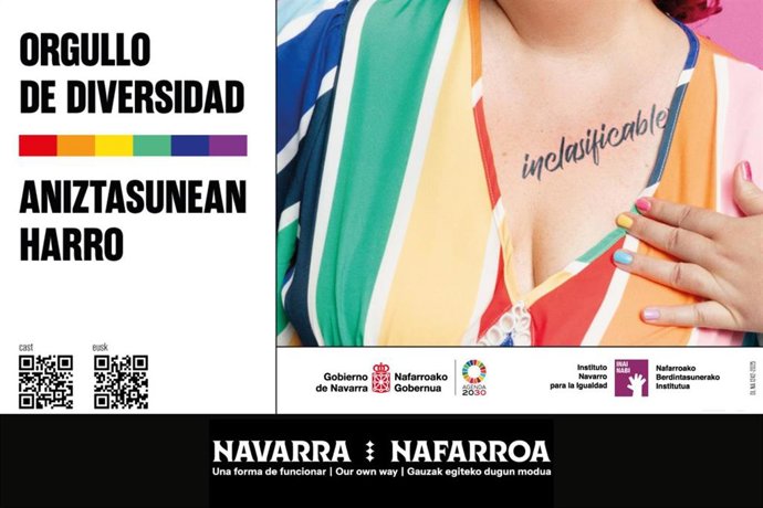 Detalle de la última campaña de apoyo a la diversidad LGTBI+ del Gobierno de Navarra.