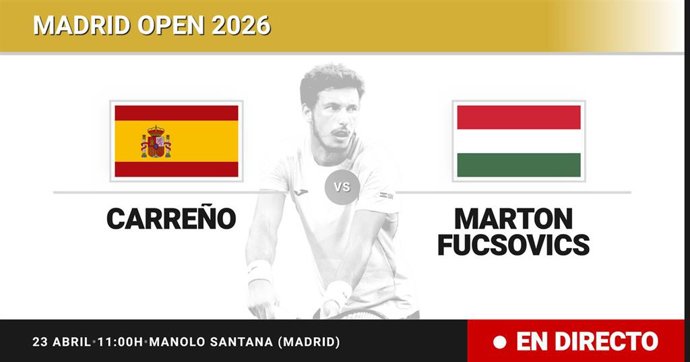 Pablo Carreno Busta - Marton Fucsovics: resumen y estadísticas del partido de Sesentaicuatroavos de final de Madrid Open