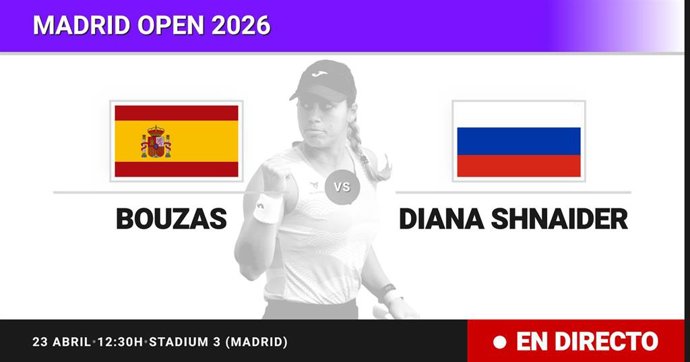 Jessica Bouzas Maneiro - Diana Shnaider: resumen y estadísticas del partido de Treintaidosavos de final de Madrid Open