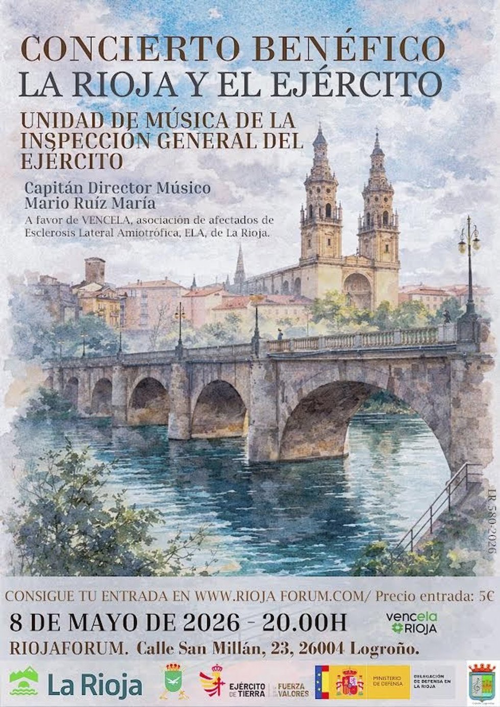 El concierto benéfico 'La Rioja y el Ejército' destinará su recaudación a VencELA