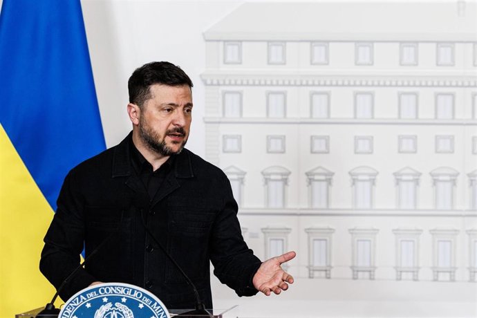 El presidente ucraniano, Volodimir Zelenski, durante una reciente visita a Roma.