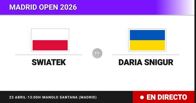 Iga Swiatek - Daria Snigur: resumen y estadísticas del partido de Treintaidosavos de final de Madrid Open