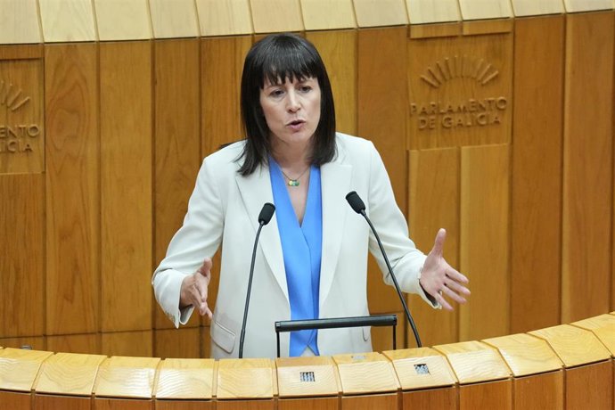 La portavoz del BNG, Ana Pontón, interviene durante el Debate sobre el Estado de la Autonomía, a 8 de abril de 2026, en Santiago de Compostela, A Coruña, Galicia (España). 