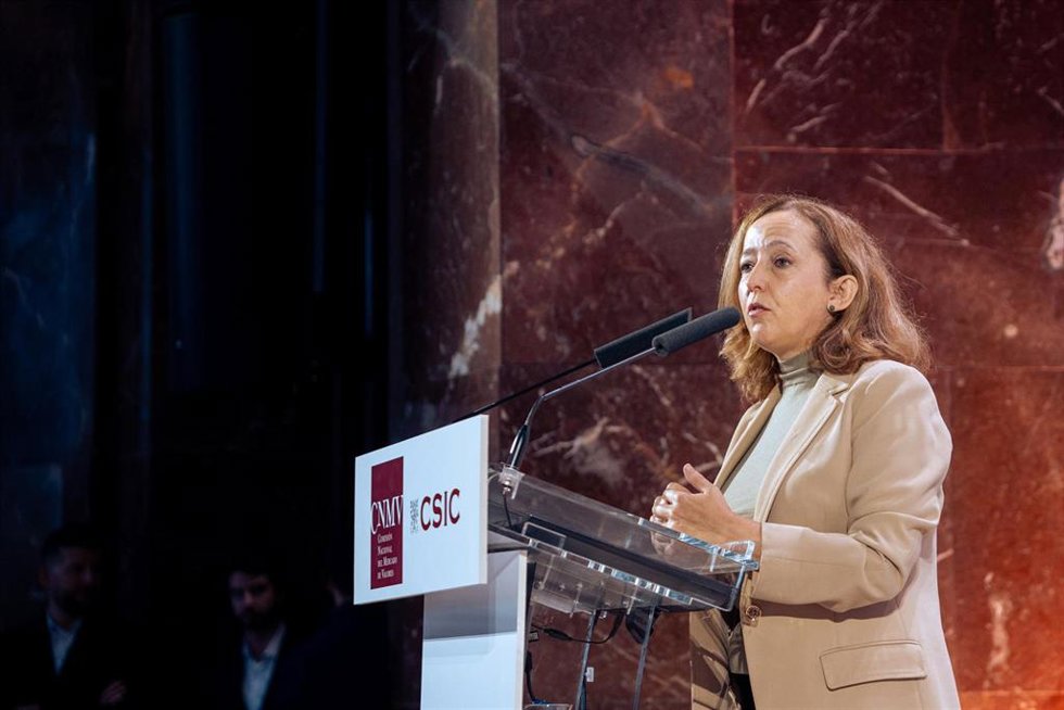 Archivo - La presidenta del Consejo Superior de Investigaciones Científicas (CSIC), Eloísa del Pino, durante el acto de la CNMV para celebrar su 35º aniversario, en CSIC, a 8 de noviembre de 2024, en Madrid (España). Para conmemorar los 35 años de la Comi