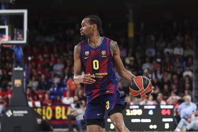 Kevin Punter en un partido de la Euroliga 2025-25 con el Barça en el Palau Blaugrana