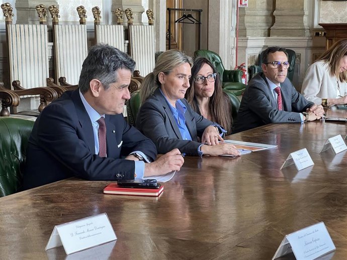 La ministra, Milagros Tolón, en su reunión en Roma.